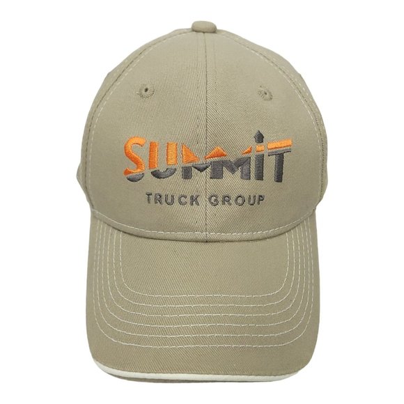 Summit Truck Group Khaki Strapback Cap Trucker Baseball Hat Embroidered Logo - Picture 1 of 12